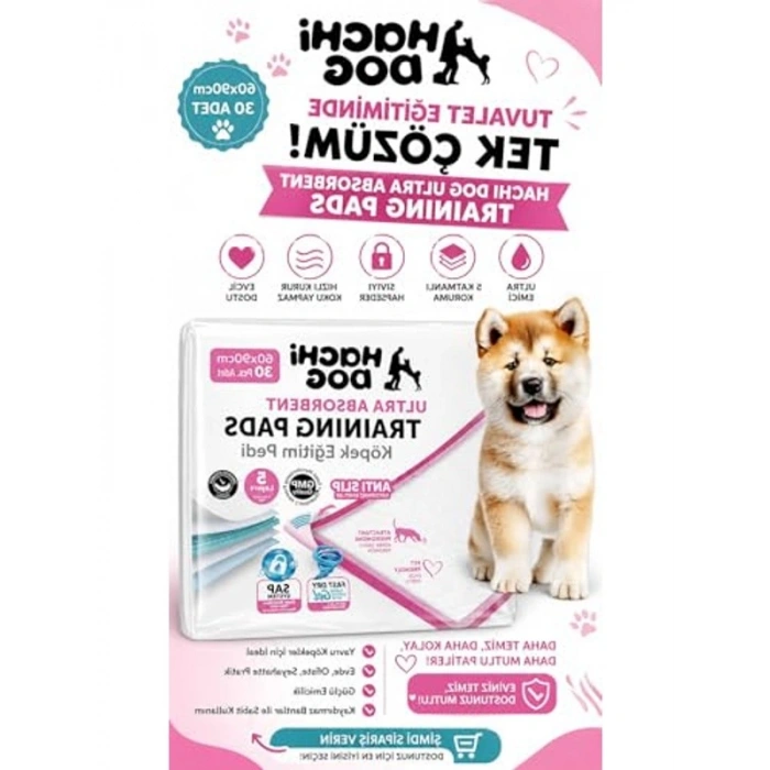 Ultra Emici 5 Katmanlı Köpek Eğitim Pedi, 60x90 cm, 30 Adet