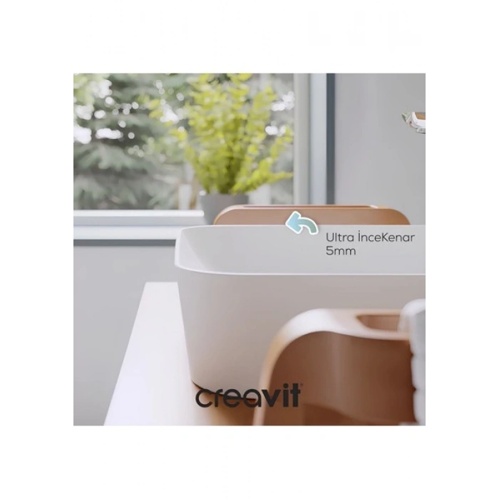 Ultra Kare Beyaz Deliksiz Lavabo 40 Cm UL040