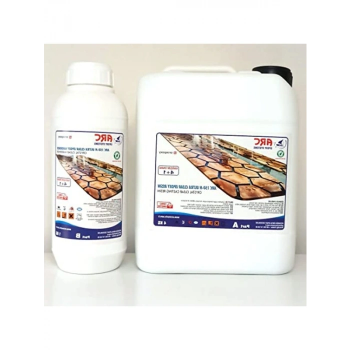 Ultra Şeffaf Döküm Tipi Parlak Epoksi Reçine, 5 kg Set