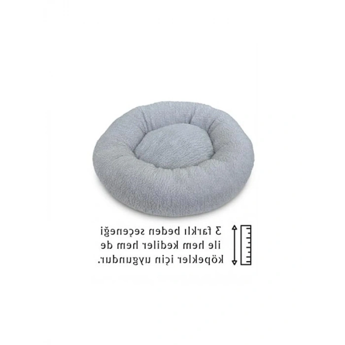Ultra Yumuşak Kumaşlı Donut Şeklinde Kedi ve Köpek Yatağı