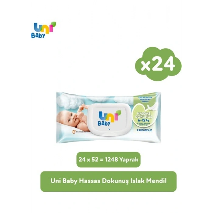 Uni Baby Hassas Dokunus Islak Mendil 24x52 (1248 Yaprak)