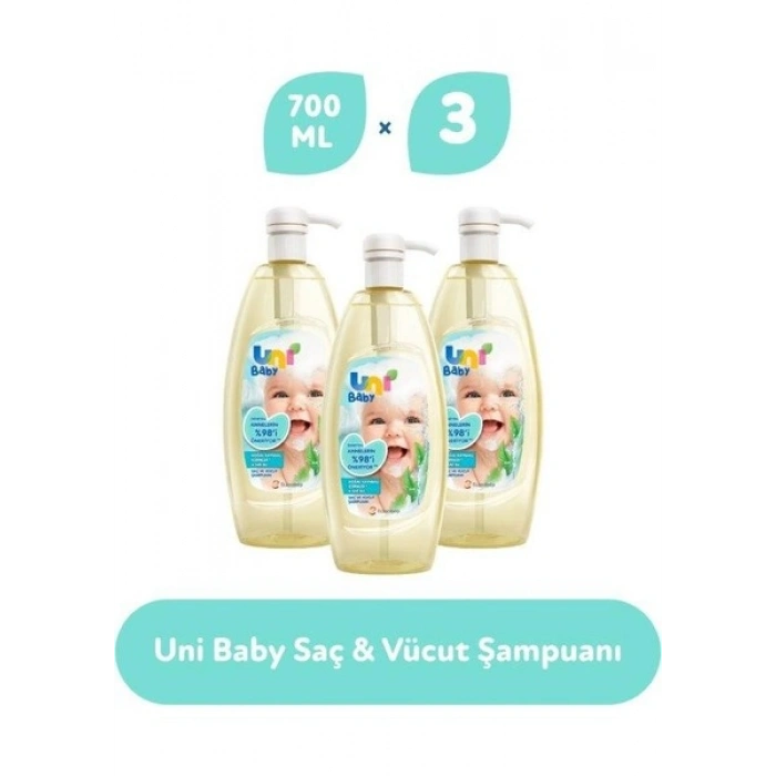Uni Baby Saç Ve Vücut Şampuan 700 Ml X 3 Adet