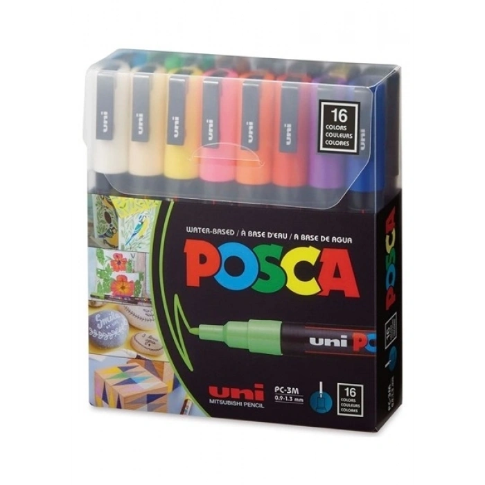 Uni Posca Marker Kalem Pc-3m (0.9-1.3mm) 16lı Set