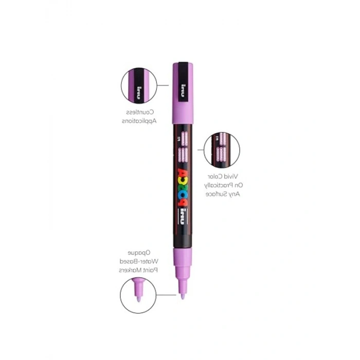 UNİ POSTER MARKÖRÜ  SET PC-3M/8C SC SOFT RENK 8 Lİ