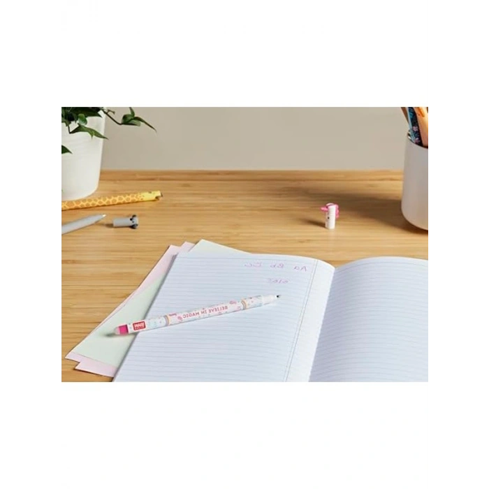 Unicorn Figürlü Pembe Renk Silinebilir Jel Kalem