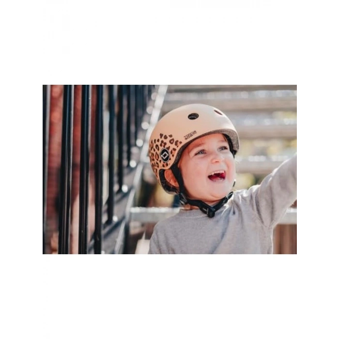 Unisex Çocuk Kaskı - Leopar Desenli Güvenlik Kaskı, XXS-S