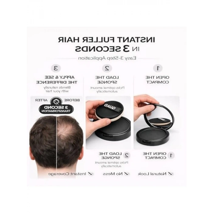 Unisex Kapatıcı Pudra - Siyah, 10 gr Anında Hacim