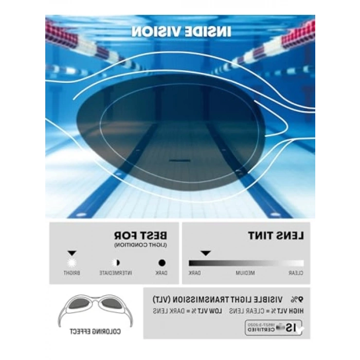 Unisex Yüzücü Gözlüğü - Polycarbonate ve Silicone