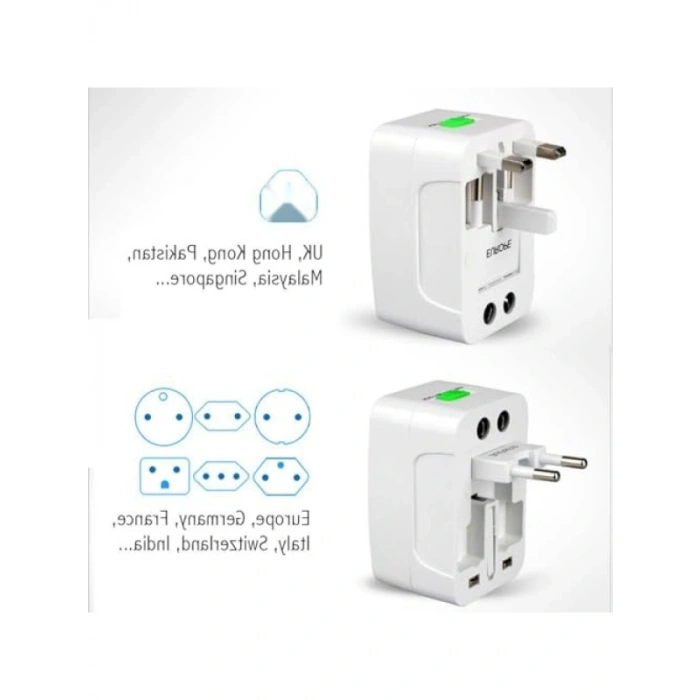 Universal Çoklu Priz Dönüştürücü, 150+ Ülke Uyumlu