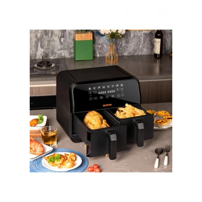 Uniwho D8 Dokunmatik Ekran (4+4) 8lt Çift Hazneli Airfryer Yağsız Fritöz 1700W