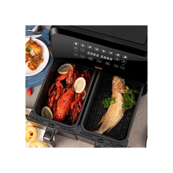 Uniwho D8 Dokunmatik Ekran (4+4) 8lt Çift Hazneli Airfryer Yağsız Fritöz 1700W