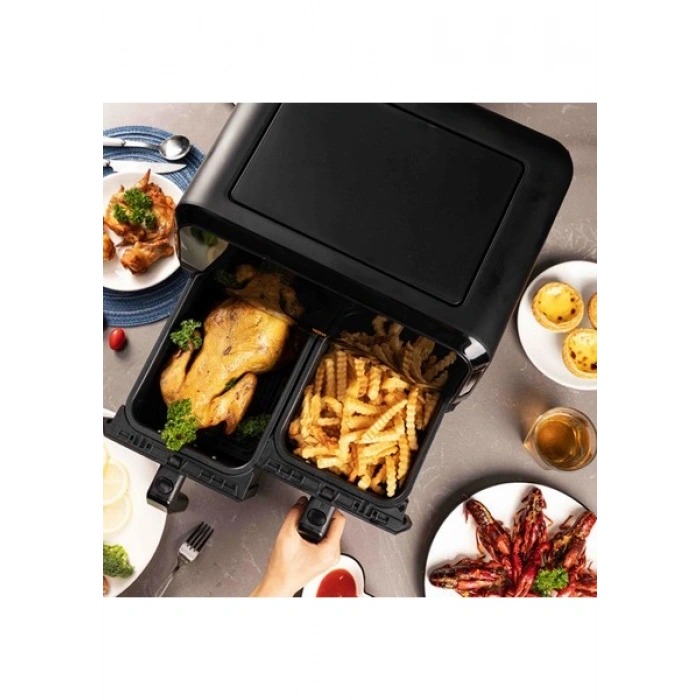 Uniwho D8 Dokunmatik Ekran (4+4) 8lt Çift Hazneli Airfryer Yağsız Fritöz 1700W
