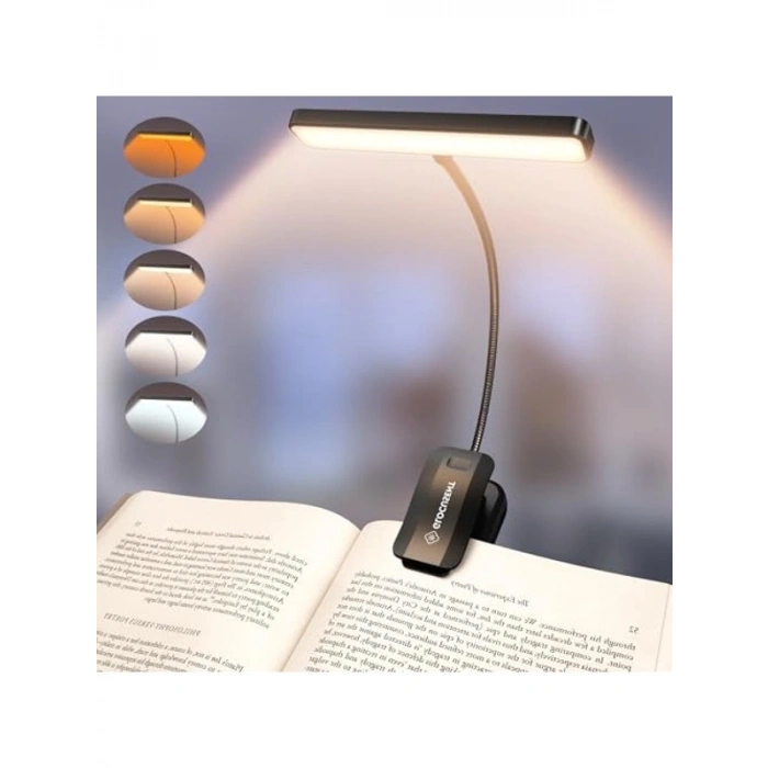 USB-C Şarj Edilebilir 360° Esnek Okuma Lambası, 5 Renk ve Parlaklık