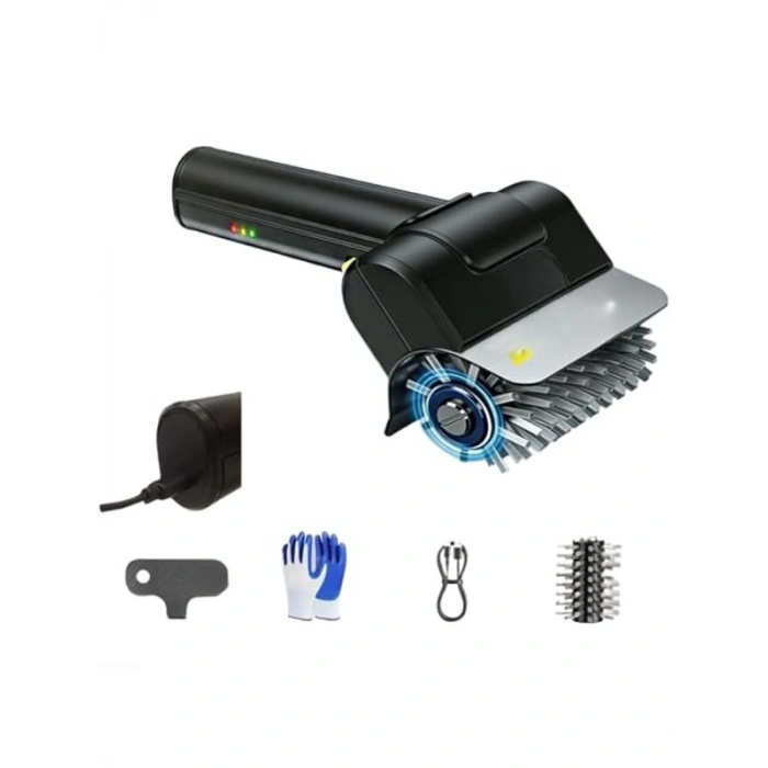 USB-C Şarj Edilebilir Çelik Tel Izgara Fırçası, 1100 RPM Motor