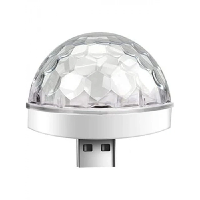 USB Girişli Led Disko Topu, Renkli Işık Efekti