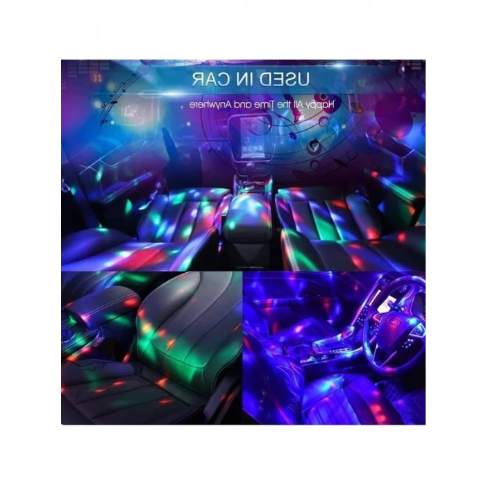 USB Girişli Led Disko Topu, Renkli Işık Efekti