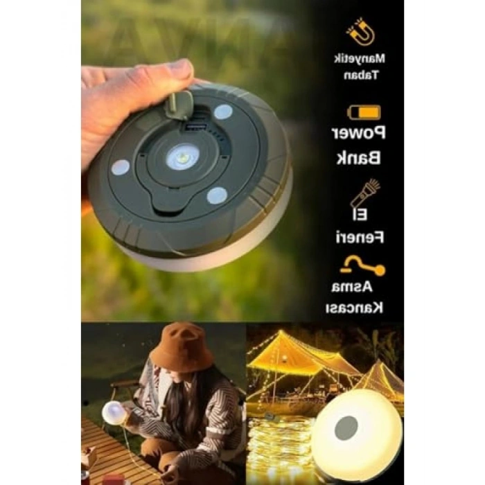 USB ile Şarj Edilebilir Kamp Işığı - 10 Metre LED