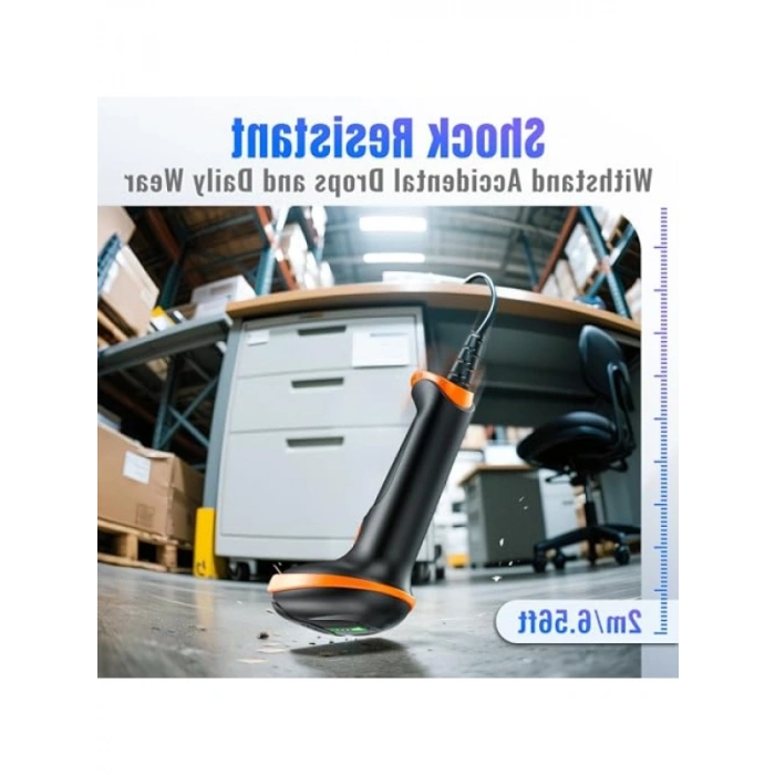 USB Kablolu Barkod Okuyucu - 1D ve 2D QR Kod Okuma, Ergonomik Tasarım