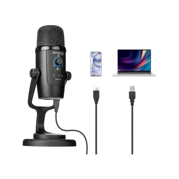 USB Kondansatör Mikrofon, Kayıt ve Yayın İçin Uygun