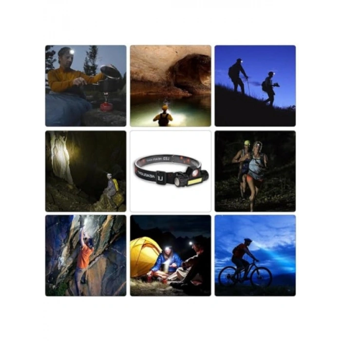 USB Şarj Edilebilir Kafa Lambası - 300 Lümen, Ayarlanabilir