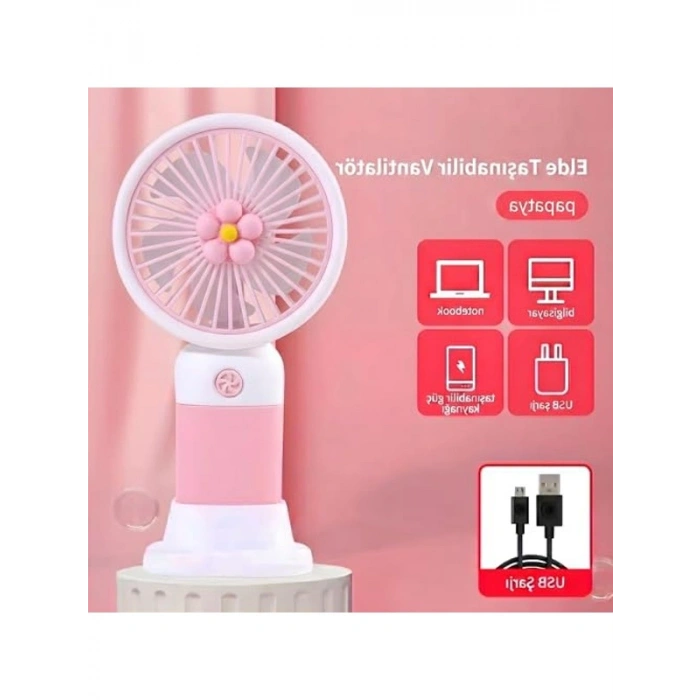 USB Şarj Edilebilir Mini Fan, 250mAh Batarya ile Seyahat İçin Kompakt