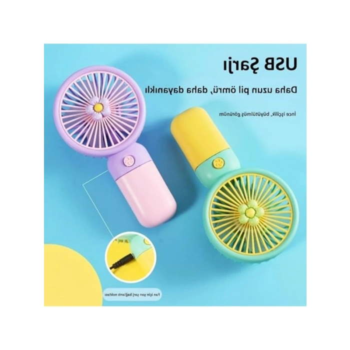USB Şarj Edilebilir Mini Fan, 250mAh Batarya, Seyahat için Taşınabilir