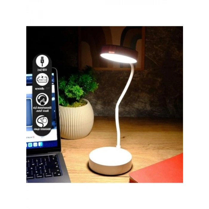 USB Şarjlı 3 Mod Aydınlatmalı Masa Lambası, Ayarlanabilir Yükseklik