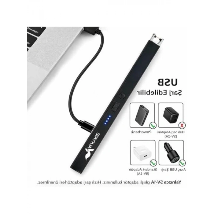 USB Şarjlı Elektrikli Arc Çakmak - Rüzgar Kırıcı Özellikte