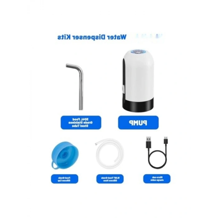 USB Şarjlı Taşınabilir Su Pompası, 304 Paslanmaz Çelik Musluk