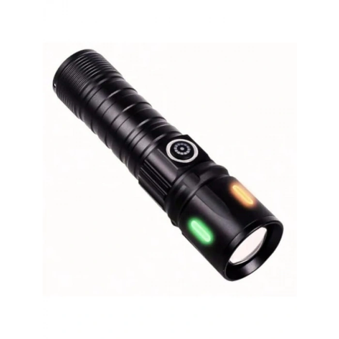 USB Şarjlı Ultra Güçlü LED El Feneri - Orta Boy