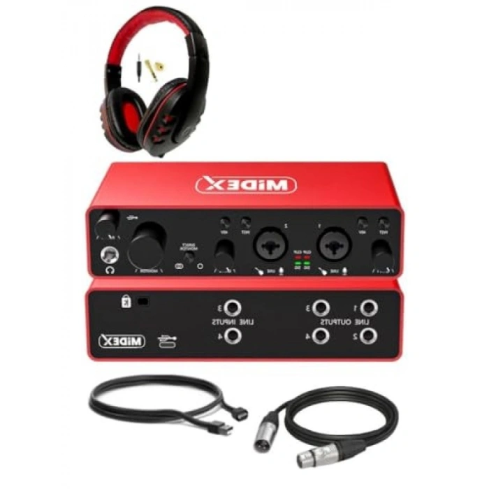 Üst Segment USB Stüdyo Ses Kartı - 4 Giriş 4 Çıkış