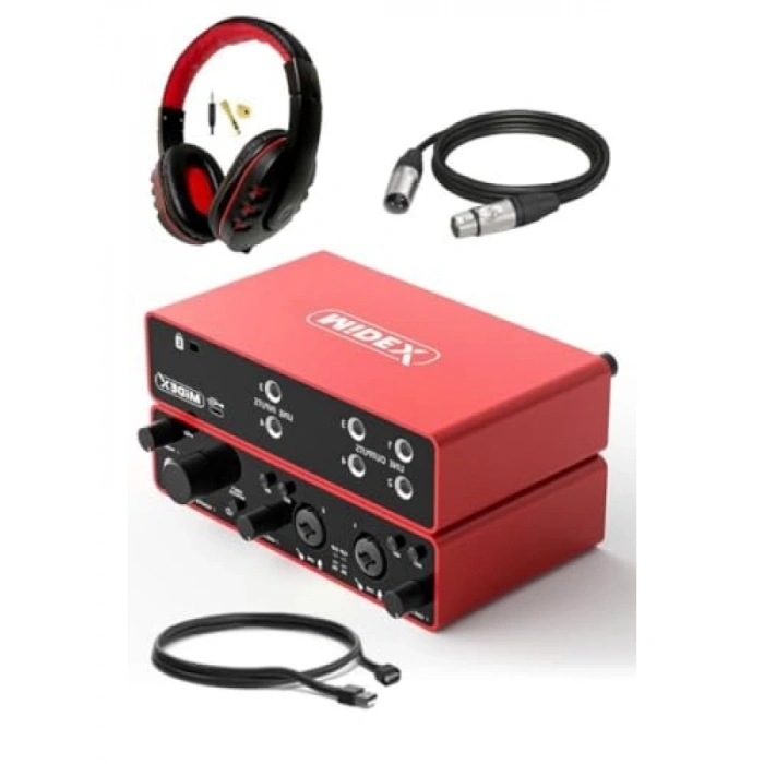 Üst Segment USB Stüdyo Ses Kartı - 4 Giriş 4 Çıkış