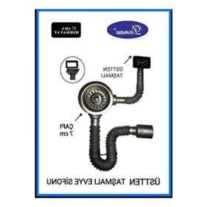 Üstten Taşmalı Körüklü Lavabo Sifonu - 115 mm Çap