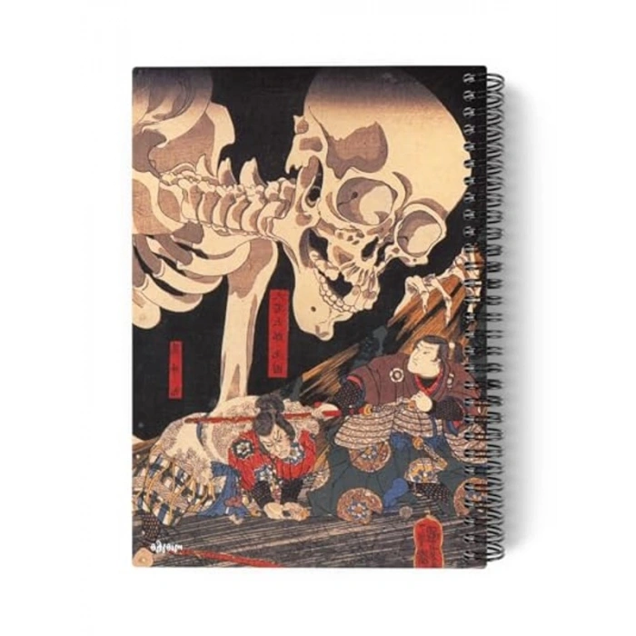 Utagawa Kuniyoshi Spiralli Defter, A5 Çizgisiz ve 100 Sayfa