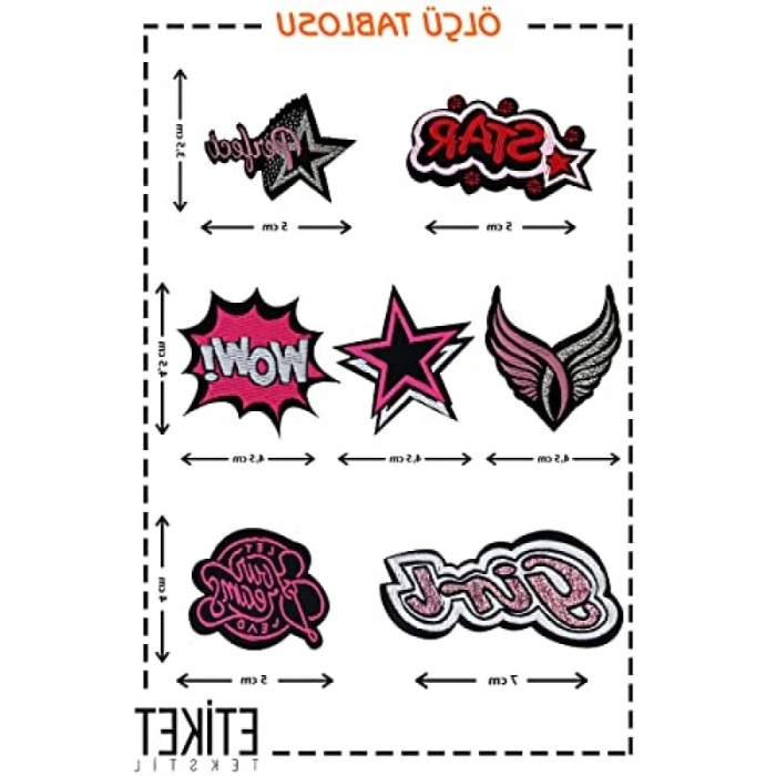 Ütü ile Yapışan Dokuma Seti - Patch Yama Girl Modeli