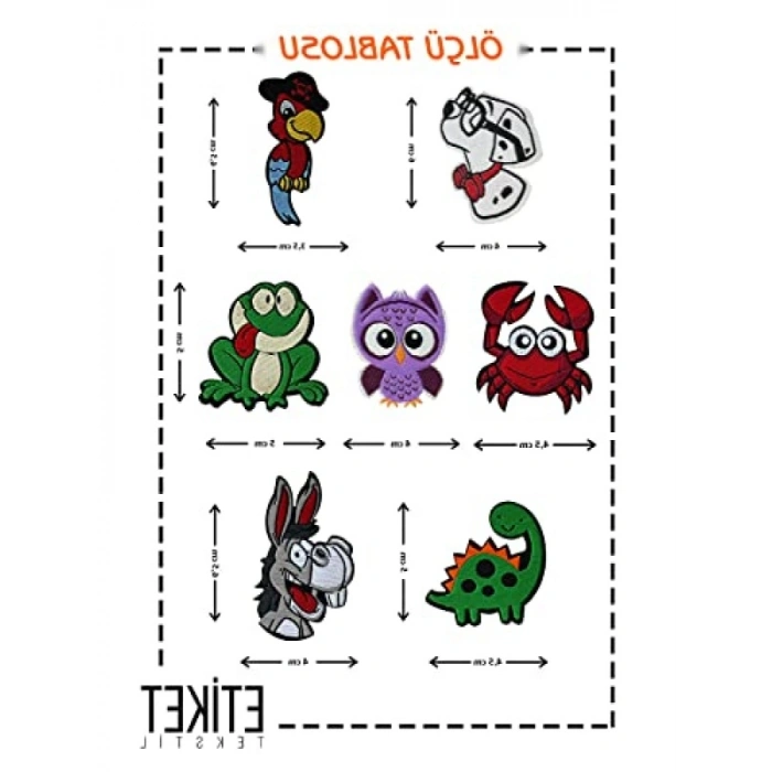 Ütü ile Yapışan Dokuma Seti - Renkli Hayvanlar