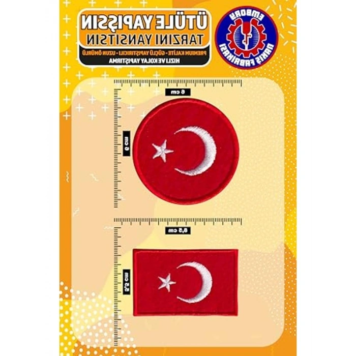 Ütü ile Yapışan Türk Bayrağı Seti, 4 Adet Aplike Patch