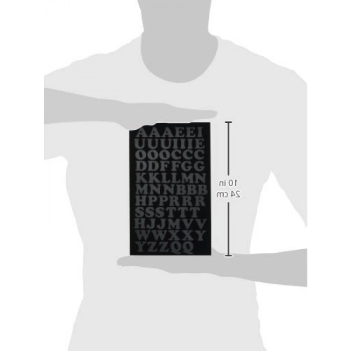 Ütüyle Yapıştırılabilir Siyah Harf Seti, 3/4 İnç Boyutunda