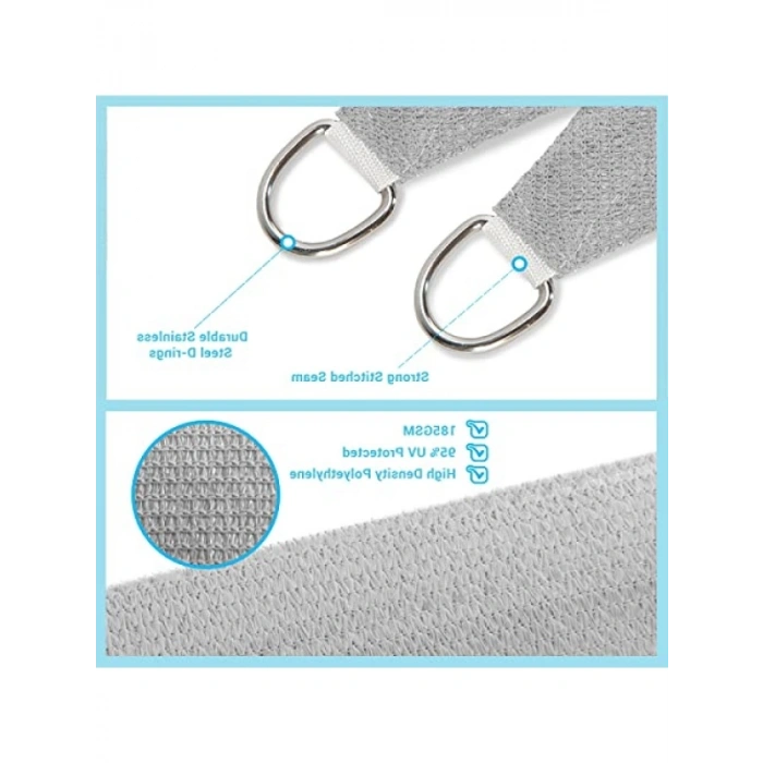 UV Koruması Sunan 3 x 3 m Dikdörtgen Güneş Tentesi