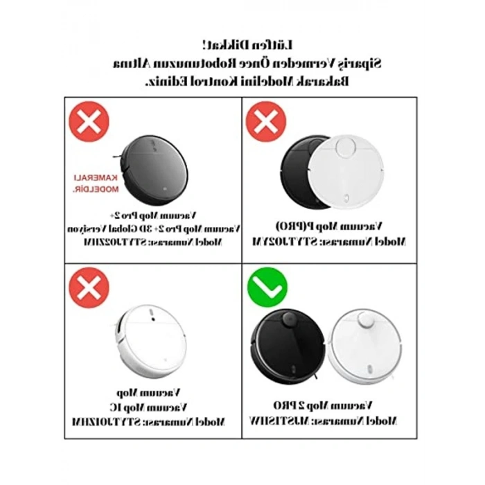 Uyumlu Yedek Mop Seti, Fırça ve HEPA Filtre İçeren 9 Parça
