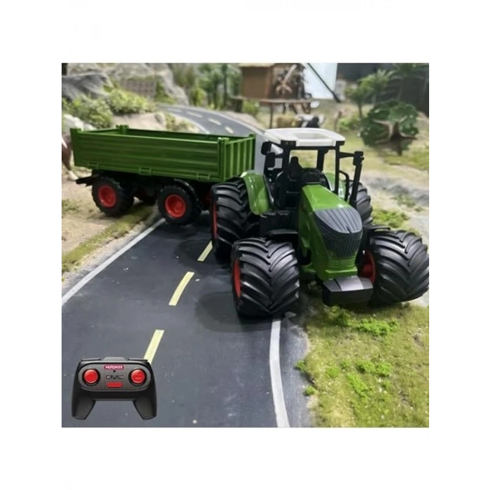 Uzaktan Kumandalı 1:24 Ölçekli Şarjlı Traktör ve Römork