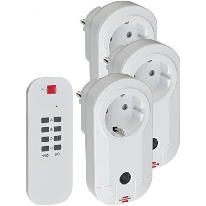 Uzaktan Kumandalı 3 Adet Tekli Priz