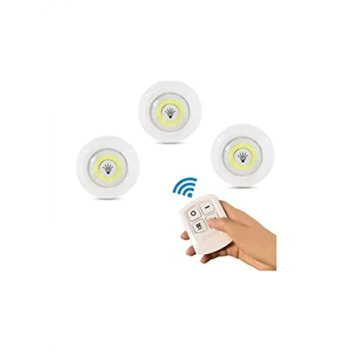 Uzaktan Kumandalı 3lü Pilli Spot LED Lamba Seti