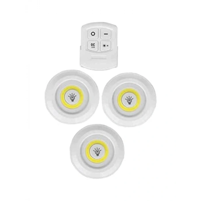 Uzaktan Kumandalı 3lü Spot LED Aydınlatma Seti