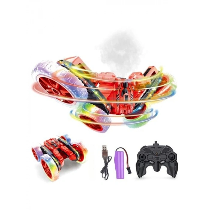 Uzaktan Kumandalı Akrobatik Araba - LED Işıklı ve Şarjlı