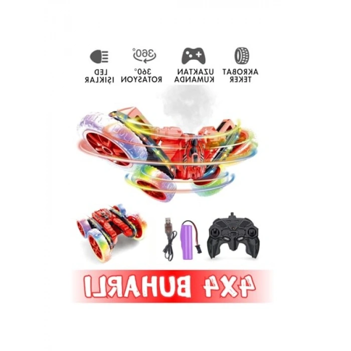 Uzaktan Kumandalı Akrobatik Araba - LED Işıklı ve Şarjlı