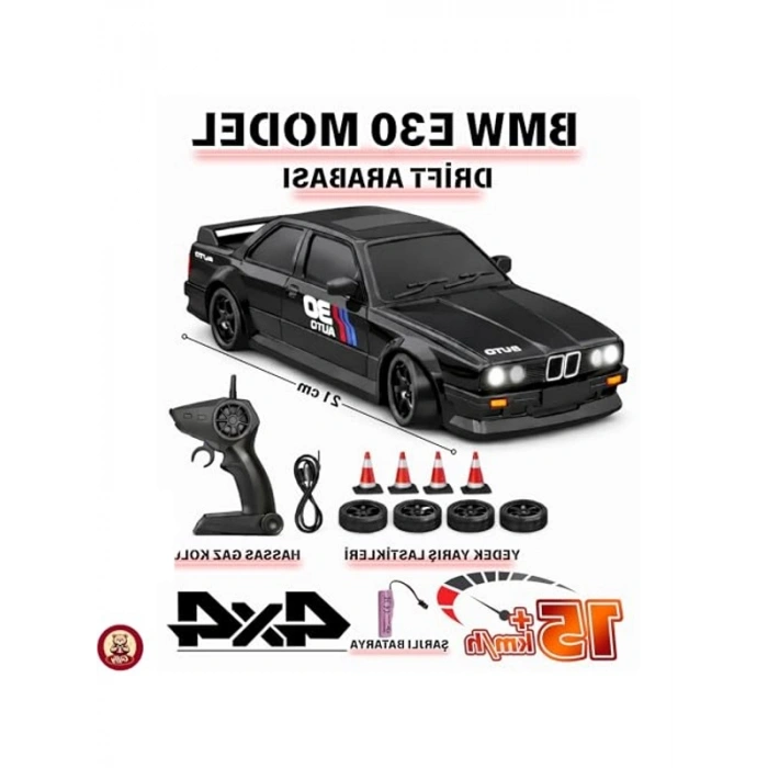 Uzaktan Kumandalı Drift Araba, 15 Km Hız ve LED Işıklı