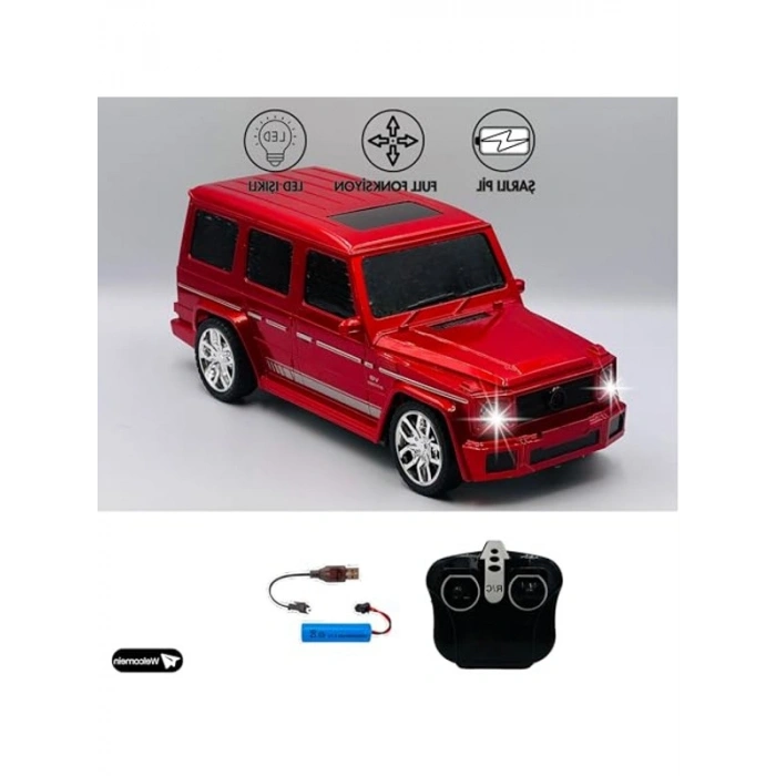 Uzaktan Kumandalı Drift Atan Kırmızı Jeep Araba, Şarjlı