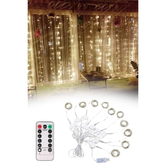 Uzaktan Kumandalı LED Perde Işığı - 3x3 Metre