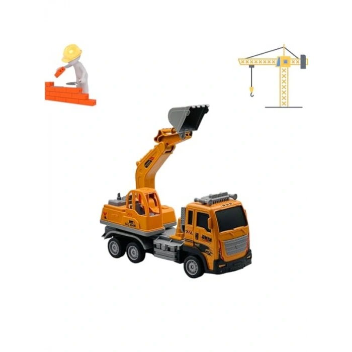 Uzaktan Kumandalı Şarjlı İnşaat Makineleri, 1:16 Ölçek, Işıklı
